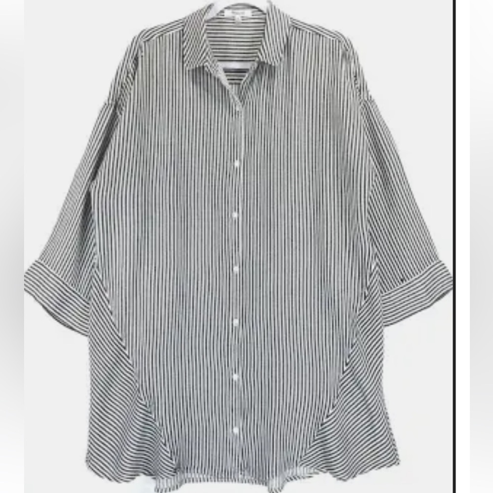 Madewell Black and White Striped Tunic